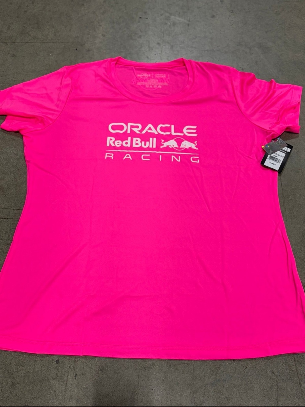 Hard Rock Red Bull Racing Logo Pink Tech Tee Shirt Size L